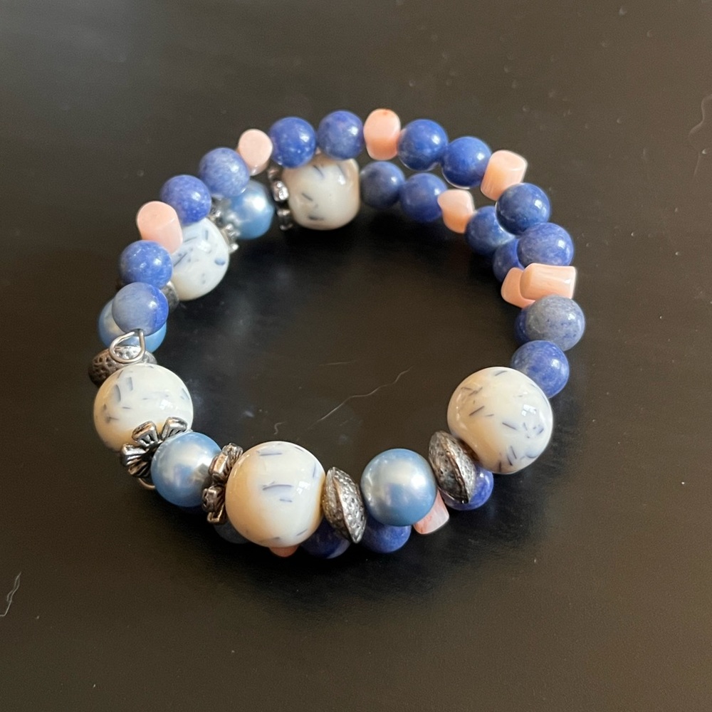 Porcelain gemstone bracelet handcrafted - Picture 4 of 4
